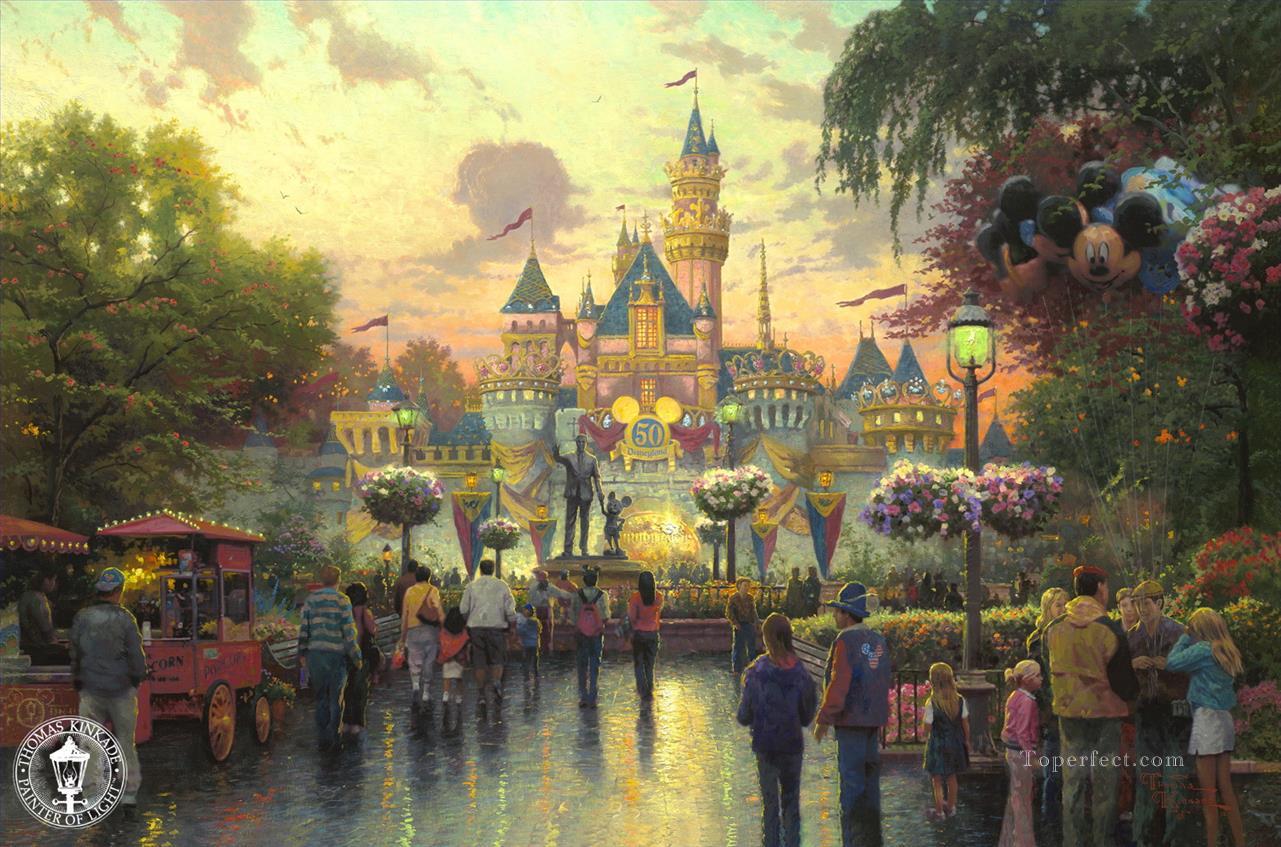 Disneylandia 50 Aniversario TK Disney Pintura al óleo